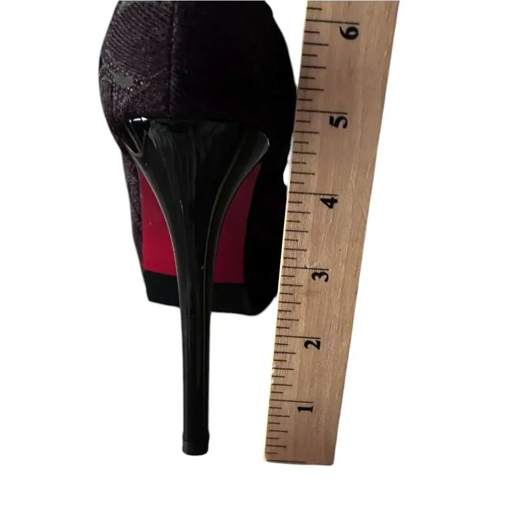 Lian Ai Yu Black Peep Toe Platform 5